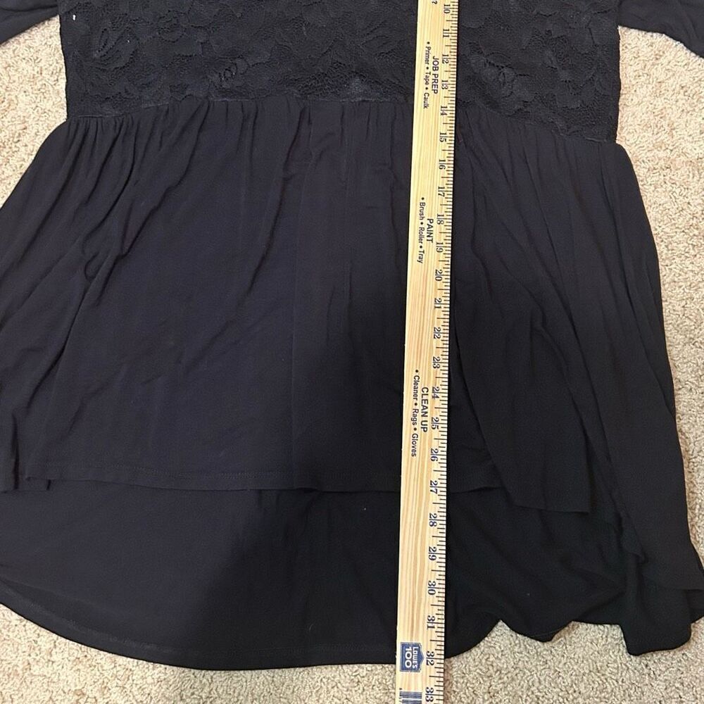 Torrid Super Soft Knit babydoll lace bell sleeve bohemian v neck black top size - Picture 9 of 11